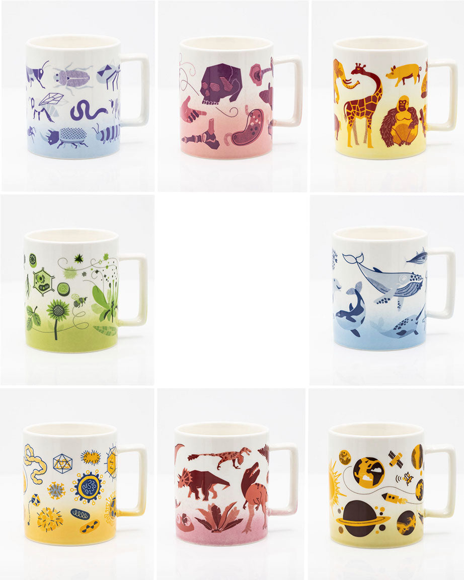 Retro Science Mug Set of 8