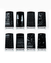 Classic Science Drinking Glassware Set of 8