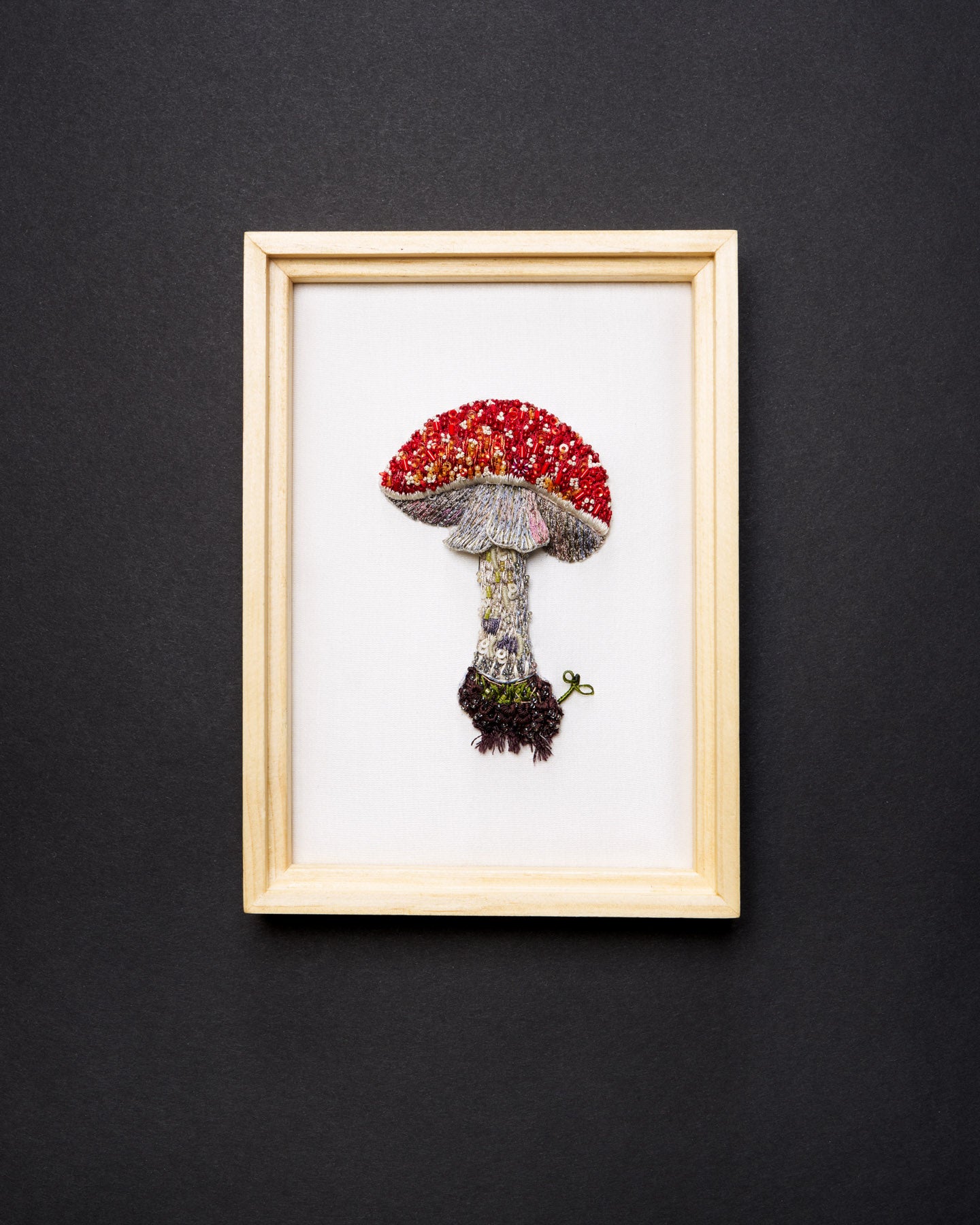 Fly Agaric Mushroom Beaded Framed Art - Trovelore