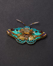 Lanipes Moth Beaded Brooch Pin - Trovelore