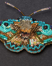 Lanipes Moth Beaded Brooch Pin - Trovelore