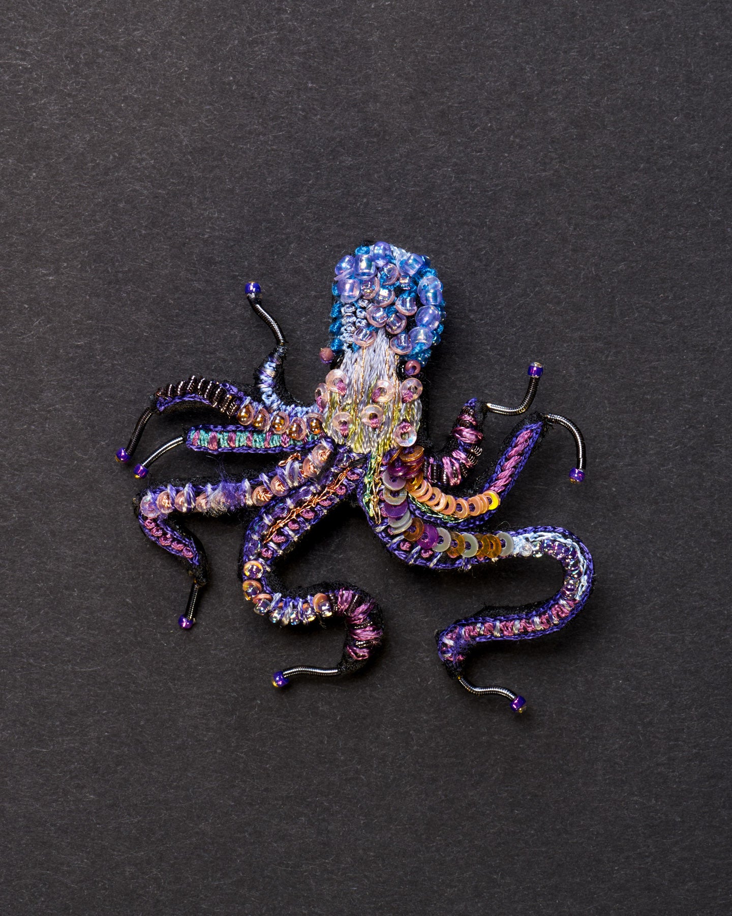 Common Octopus Beaded Brooch Pin - Trovelore