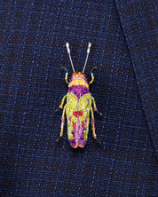 Sharpshooter Leafhopper Beaded Brooch Pin - Trovelore