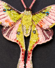 Luna Moth Beaded Brooch Pin - Trovelore