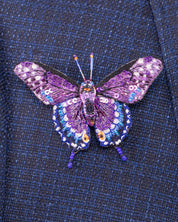 Black Swallowtail Butterfly Beaded Brooch Pin - Trovelore