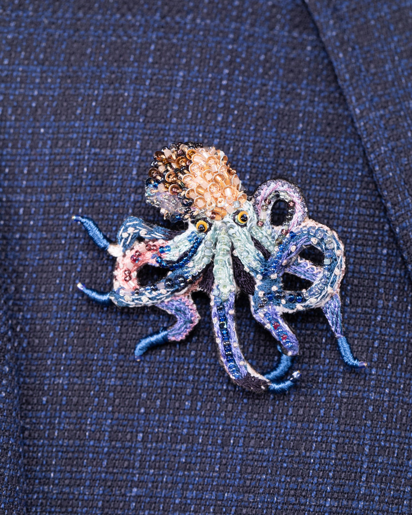 Day Octopus Beaded Brooch Pin - Trovelore