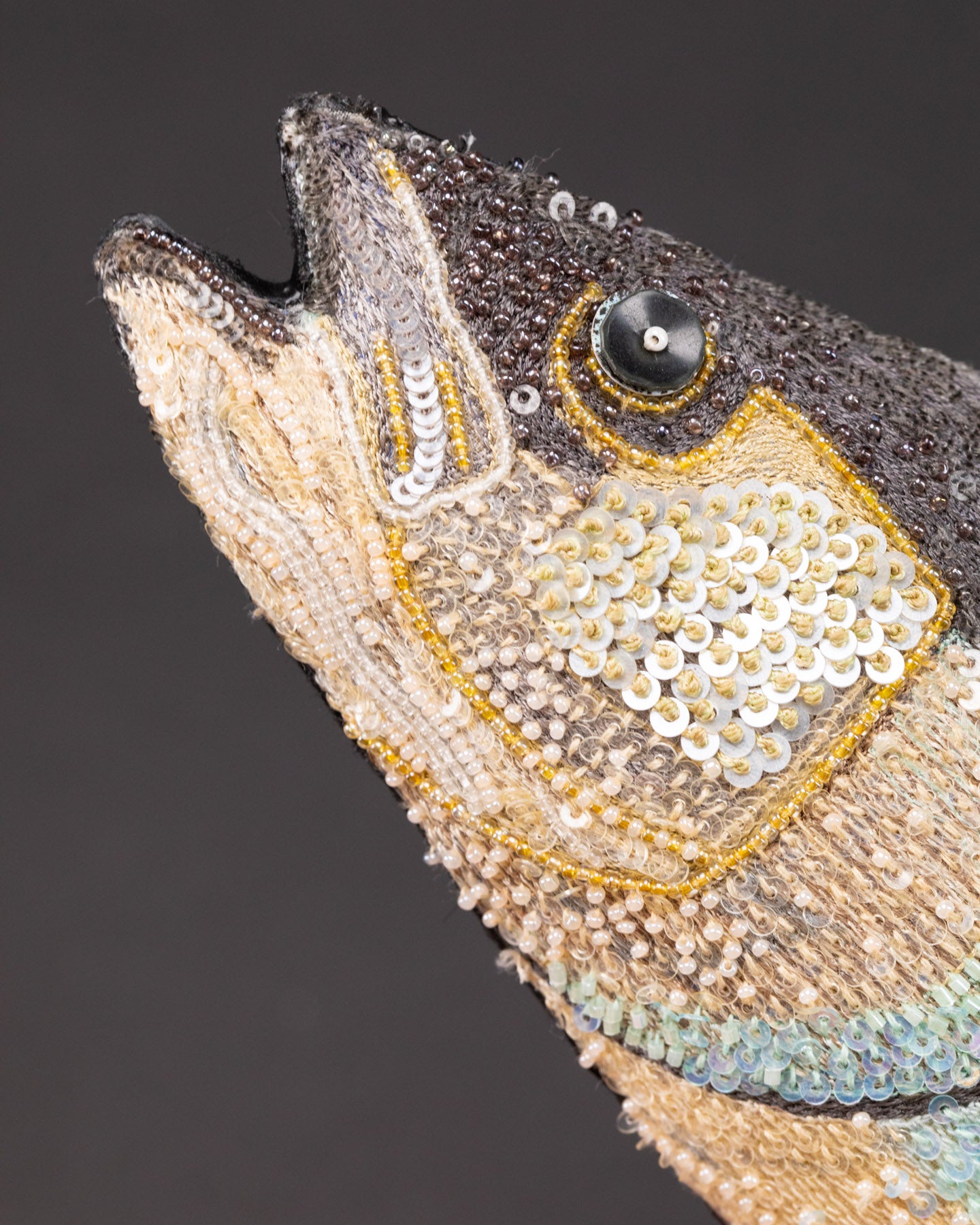Striped Bass Beaded Sculpture - Trovelore
