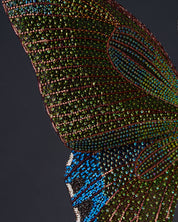 Green Peacock Butterfly Beaded Sculpture - Trovelore
