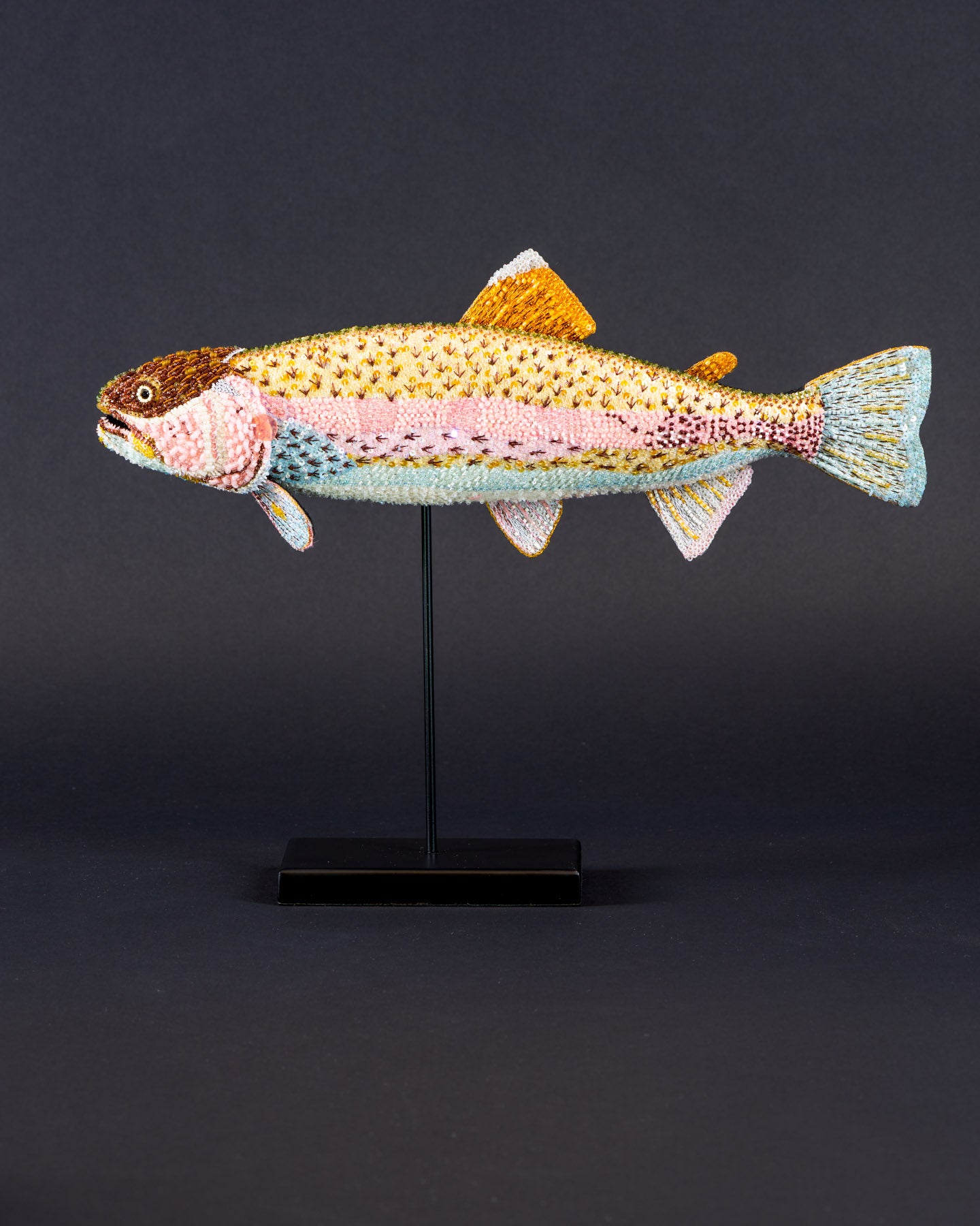 Rainbow Trout Beaded Sculpture - Trovelore