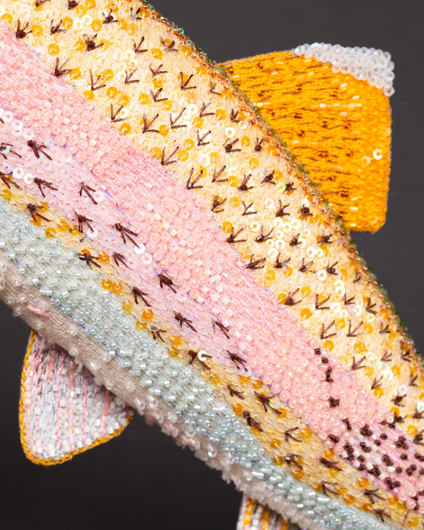 Rainbow Trout Beaded Sculpture - Trovelore