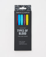 Types of Blood Fineliner Pens (Pack of 6)