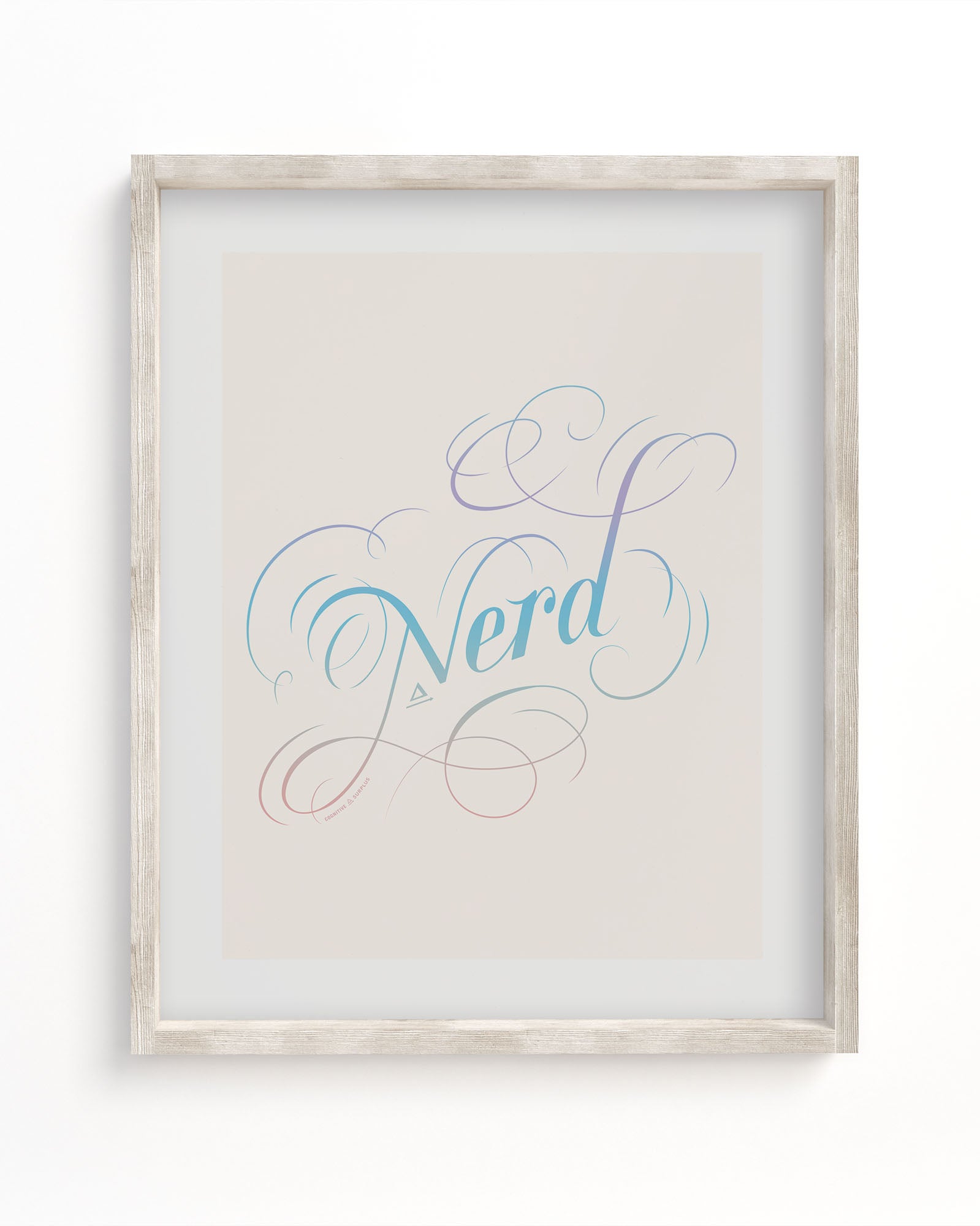 A Cognitive Surplus framed Nerd Museum Print.