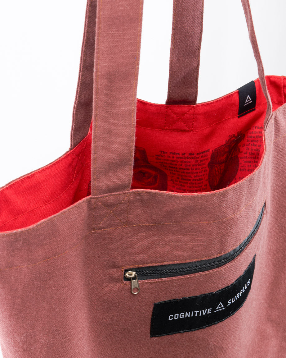 Heart Anatomy Canvas Shoulder Tote