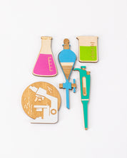 Lab Science Wooden Magnet Set