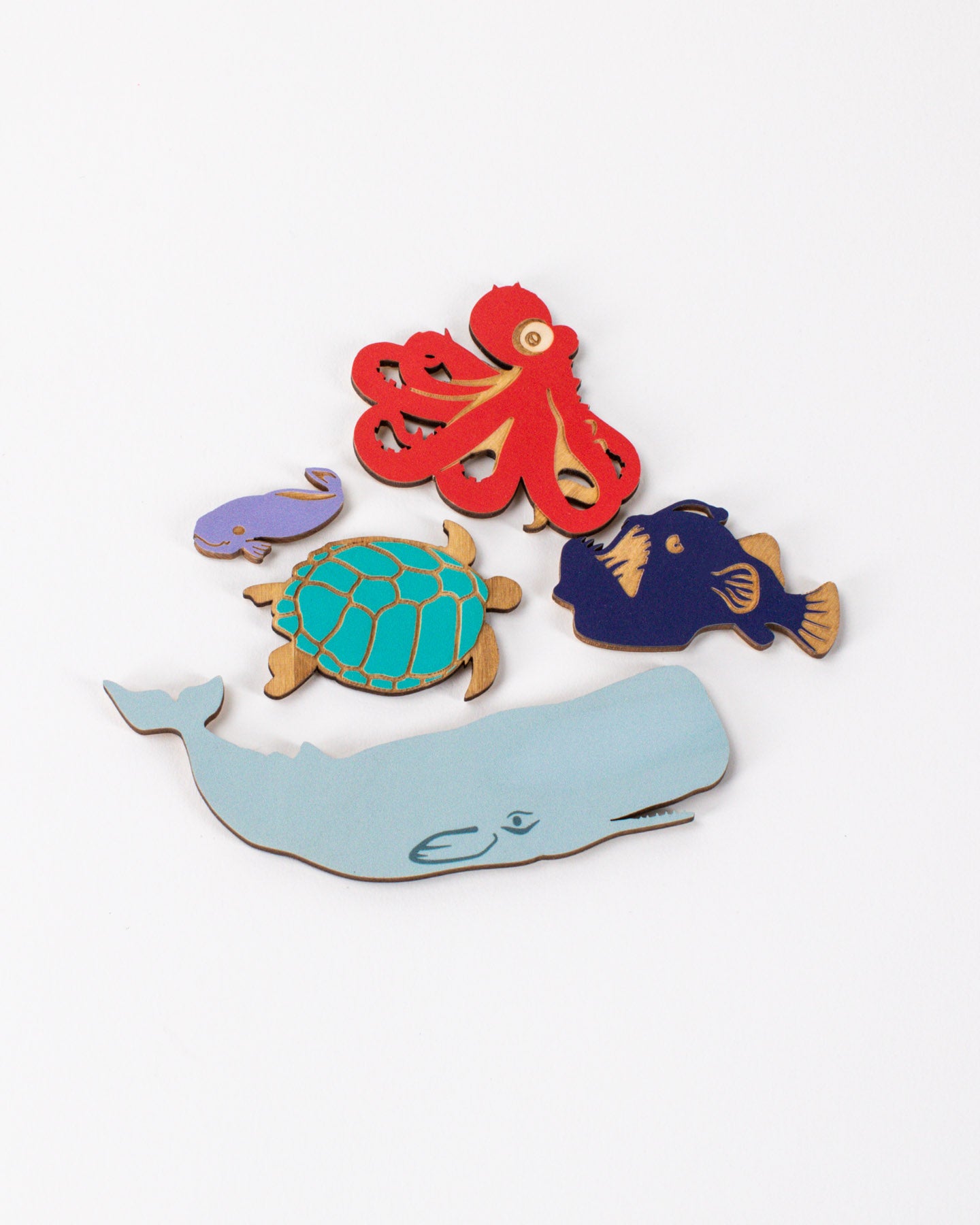 Ocean Levels Wooden Magnet Set