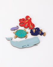 Ocean Levels Wooden Magnet Set