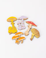 Poisonous Mushrooms Wooden Magnet Set