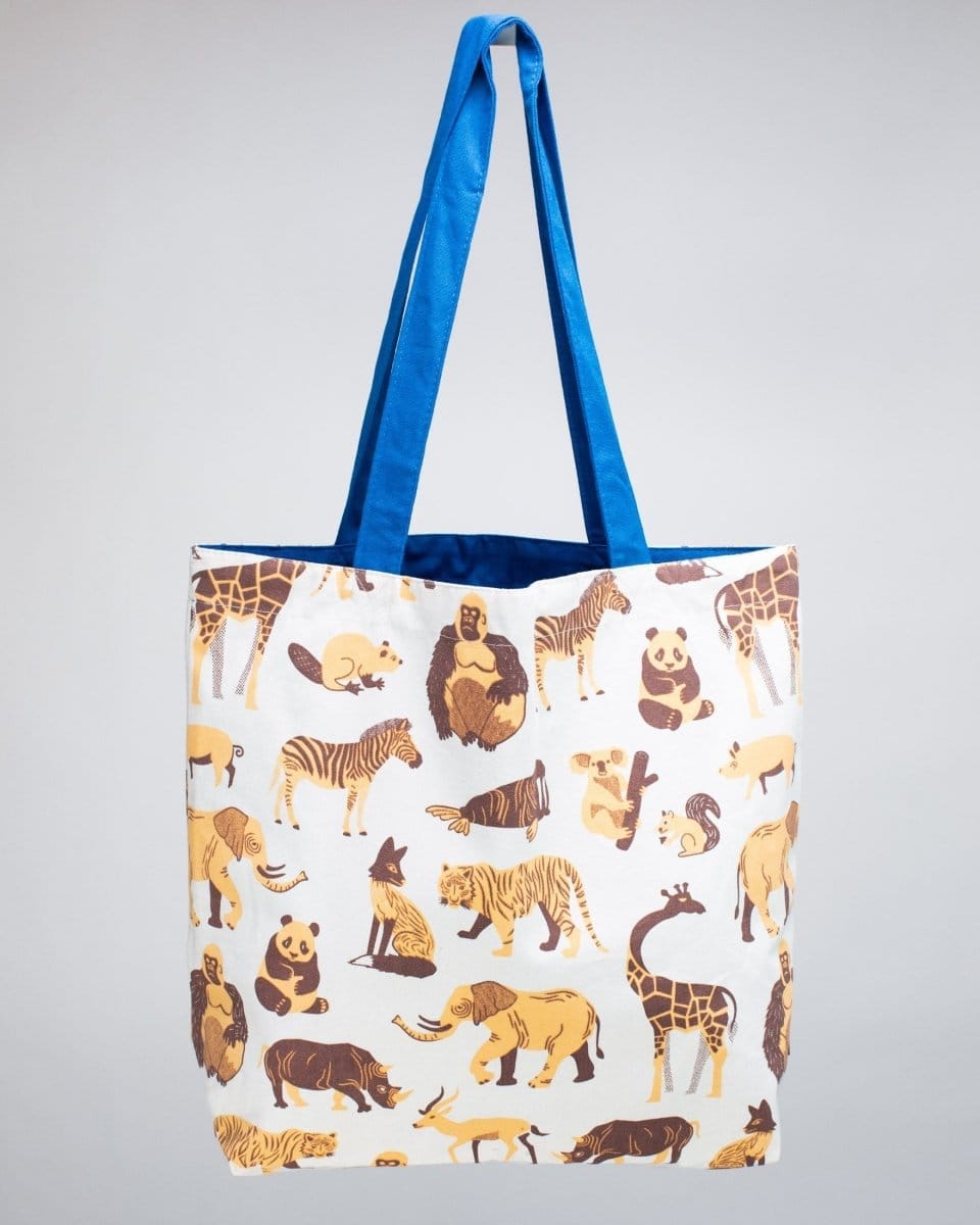 Retro Mammals Canvas Shoulder Tote Cognitive Surplus