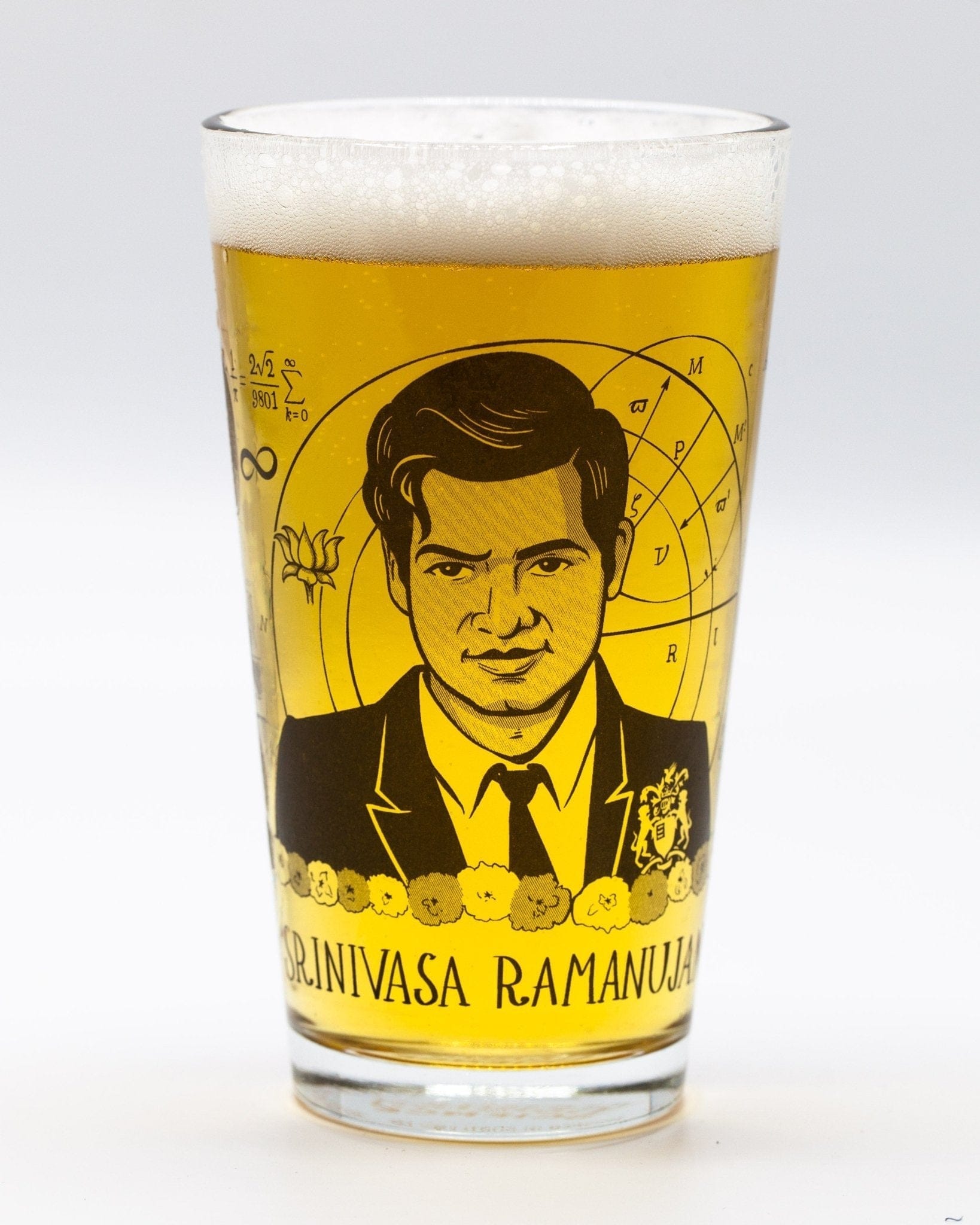 Srinivasa Ramanujan Pint Glass Cognitive Surplus