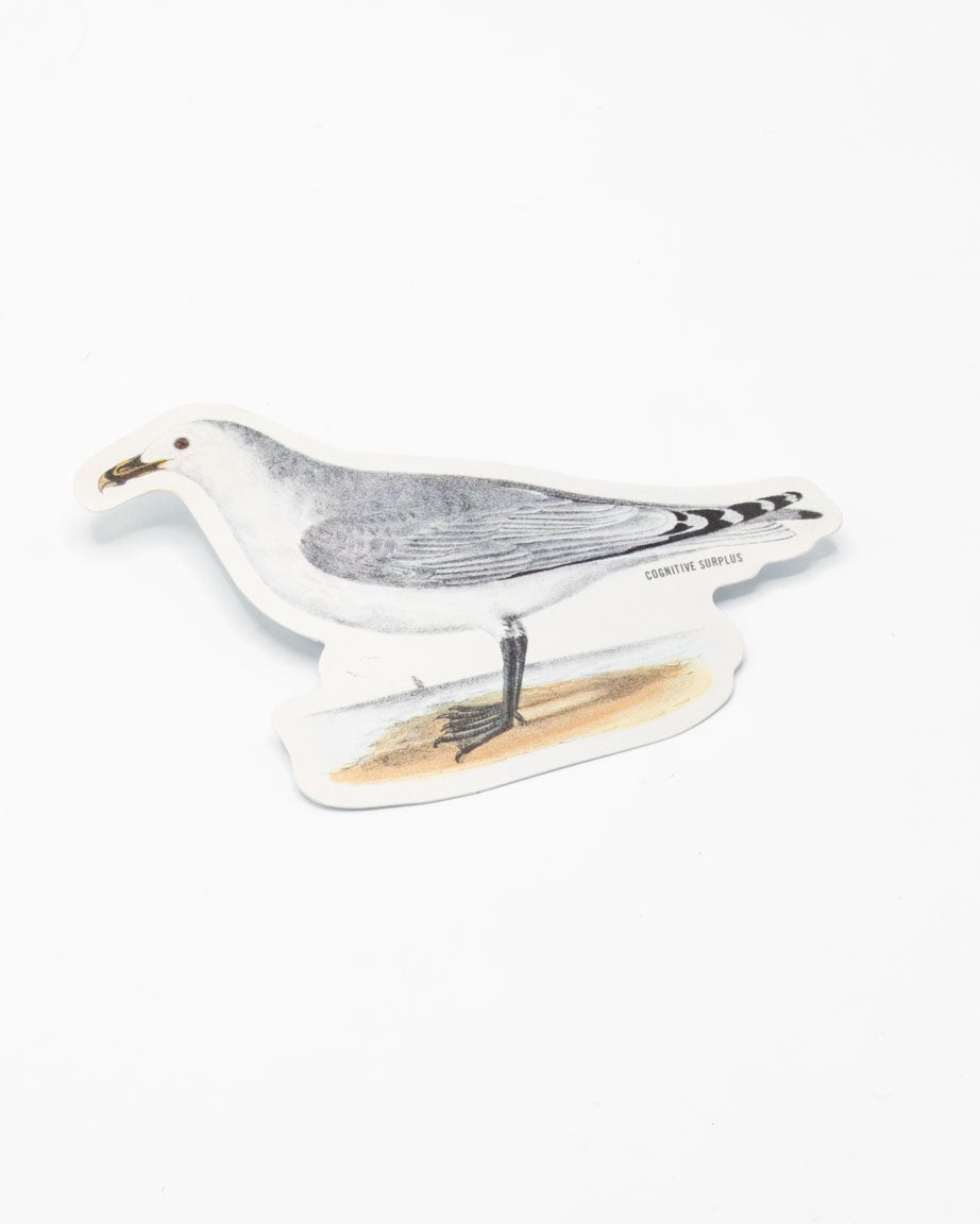 An American Gull Sticker with a Cognitive Surplus seagull on it.