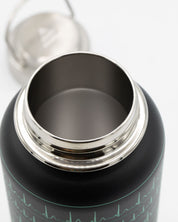 A Heartbeat 32 oz Steel Bottle with an ecg on it.